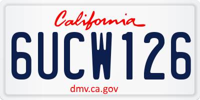 CA license plate 6UCW126