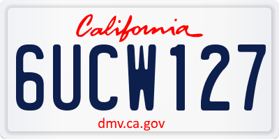 CA license plate 6UCW127