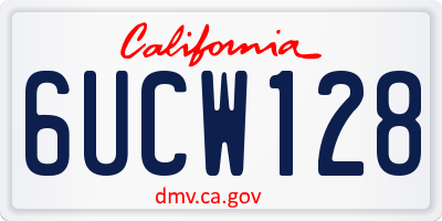 CA license plate 6UCW128