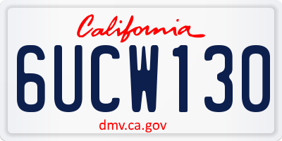 CA license plate 6UCW130