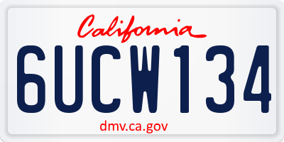 CA license plate 6UCW134