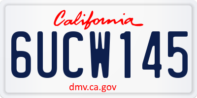 CA license plate 6UCW145