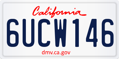 CA license plate 6UCW146