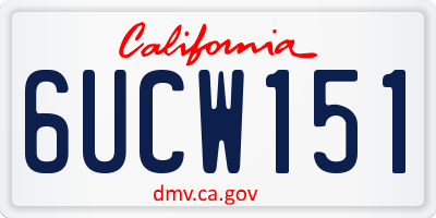 CA license plate 6UCW151