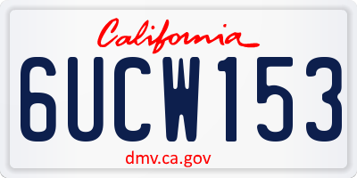 CA license plate 6UCW153
