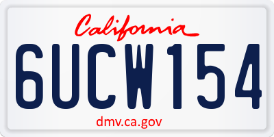 CA license plate 6UCW154