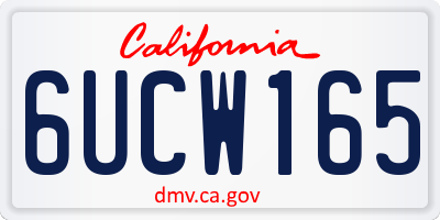 CA license plate 6UCW165