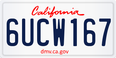 CA license plate 6UCW167