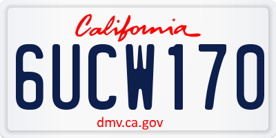 CA license plate 6UCW170