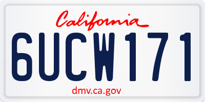 CA license plate 6UCW171