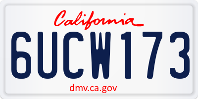 CA license plate 6UCW173