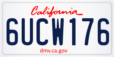 CA license plate 6UCW176
