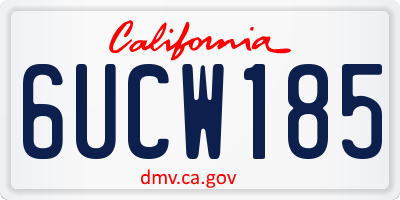 CA license plate 6UCW185