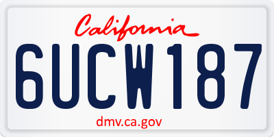 CA license plate 6UCW187
