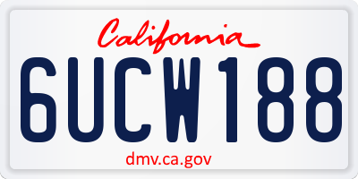 CA license plate 6UCW188