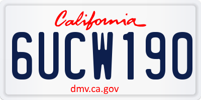 CA license plate 6UCW190
