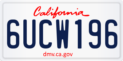 CA license plate 6UCW196