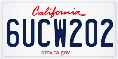 CA license plate 6UCW202