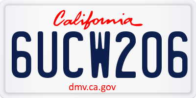 CA license plate 6UCW206