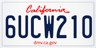 CA license plate 6UCW210