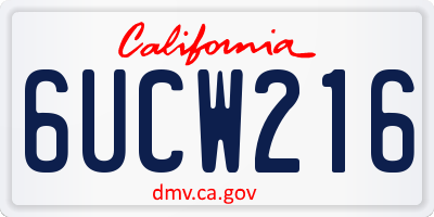 CA license plate 6UCW216
