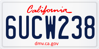 CA license plate 6UCW238