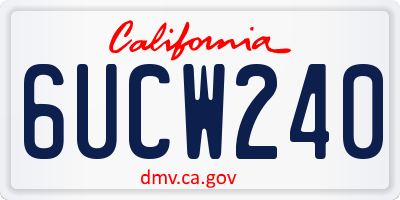CA license plate 6UCW240