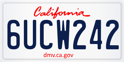 CA license plate 6UCW242