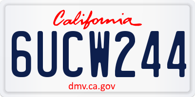 CA license plate 6UCW244