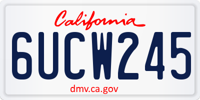 CA license plate 6UCW245