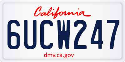 CA license plate 6UCW247