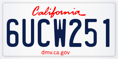 CA license plate 6UCW251