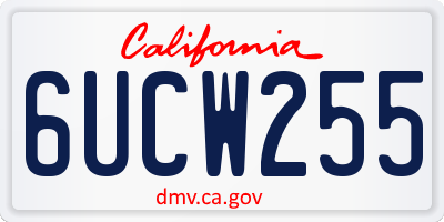 CA license plate 6UCW255