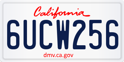 CA license plate 6UCW256