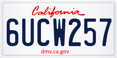 CA license plate 6UCW257