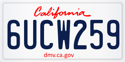 CA license plate 6UCW259