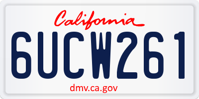 CA license plate 6UCW261