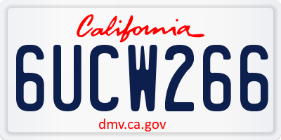 CA license plate 6UCW266