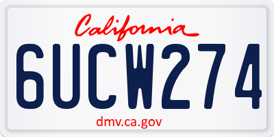 CA license plate 6UCW274