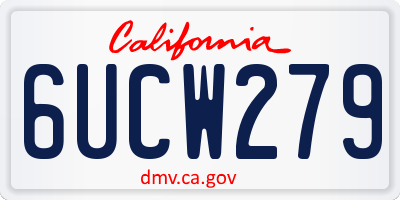 CA license plate 6UCW279