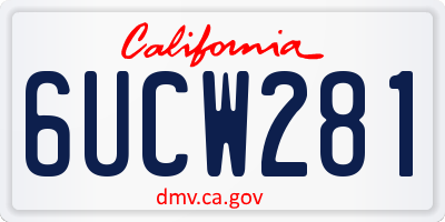 CA license plate 6UCW281