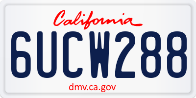 CA license plate 6UCW288