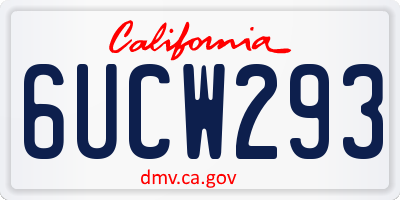 CA license plate 6UCW293