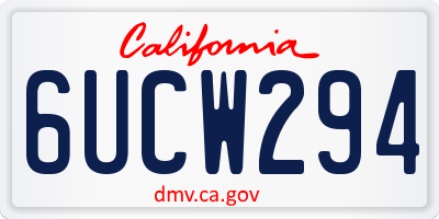 CA license plate 6UCW294