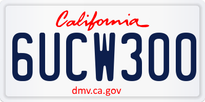CA license plate 6UCW300