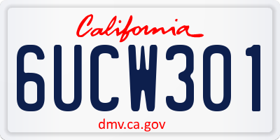 CA license plate 6UCW301