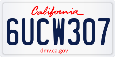 CA license plate 6UCW307