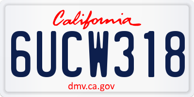 CA license plate 6UCW318