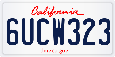 CA license plate 6UCW323