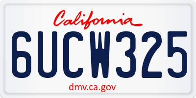 CA license plate 6UCW325